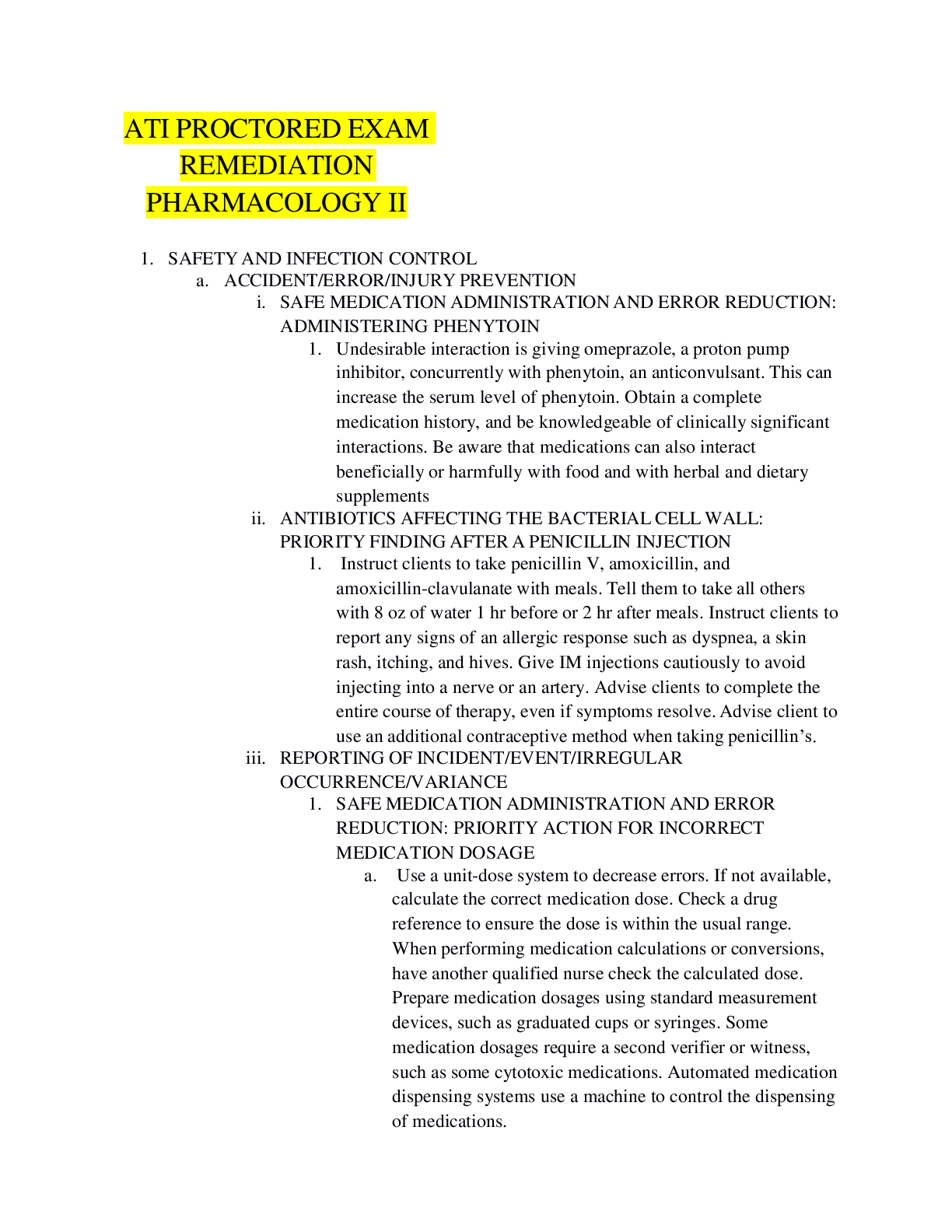 Preview image for ATI PROCTORED EXAM REMEDIATION PHARMACOLOGY II  EXAM STUDY GUIDE